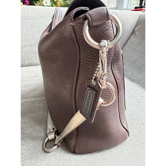 Coach 10132 Distressed Pebbled Leather Dark Brown Chelsea Shoulder Bag Y2K - Picture 3 of 15